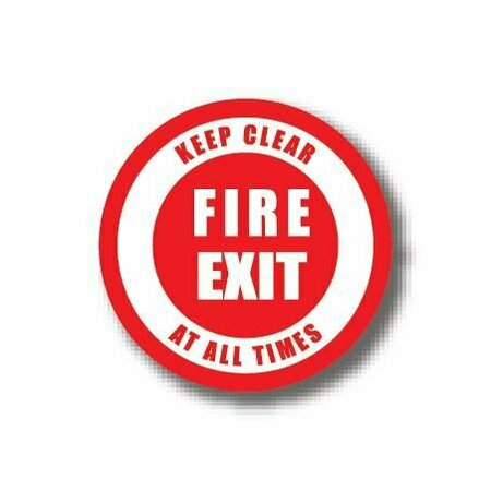 ERGOMAT 12in CIRCLE SIGNS - Fire Exit Keep Clear At All Times DSV-SIGN 144 #0235 -UEN